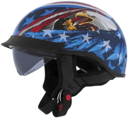 Motorcycle Helmet American Flag W/ Eagles LARGE | eBay