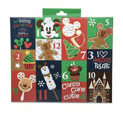 Disney Parks 2019 Advent Calendar 12 Days Of Socks Snack Icons Adult size 4-10