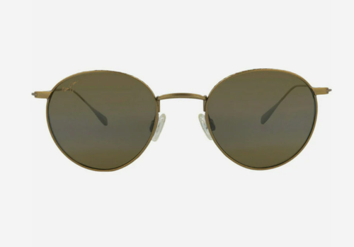 Pre-owned Maui Jim North Star Mj 757-16m Gold W/ Hcl Bronze Polarized Round Sunglasses