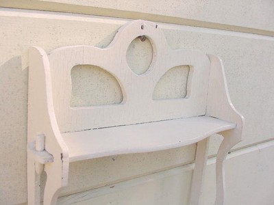 Vintage Shabby Chic Painted Kitchen Spice Shelf ~ Nice Crackled Paint