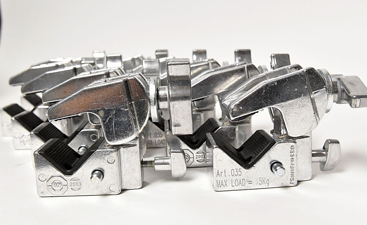 10 MANFROTTO SILVER CHROME SUPER CLAMPS ALU