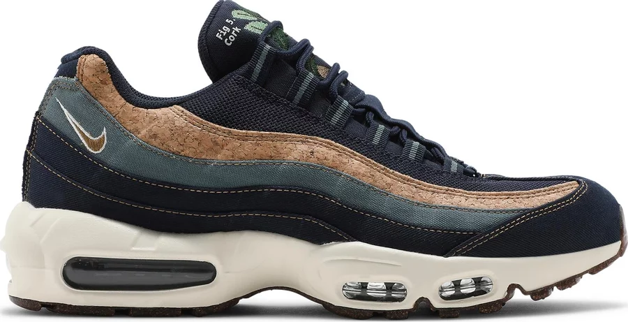 

Nike Air Max 95 Cork Obsidian Navy Thunder Blue Wheat White DC3991-400 Мужские 12, Синий, Nike Air Max 95
