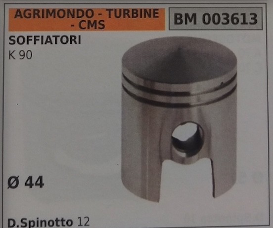 Piston Complet Souffleur Agrimondo Turbine Cms K 90 D 44 + Segments De