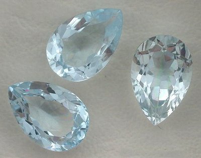 One 12x8 Pear Ice Sky Blue Topaz Natural Gem Stone Gemstone 12mm x 8mm