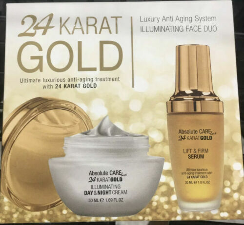 ABSOLUTE 24 KARAT GOLD ILLUMINATING DAY&NIGHT CREAM ANTI AGING+LIFT & FIRM SERUM