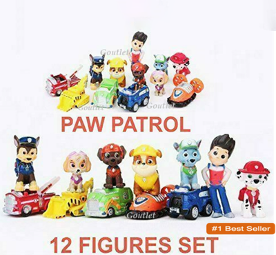 12PCs Paw Patrol Action Figures Puppy Dogs Kids Toy Gift