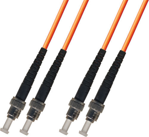 KNTK 33ft ST/ST Single-Mode Fiber Cable 9/125 Duplex UPC/UPC