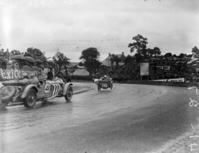 V E Horsman, Triumph, leads Earl Howe, Mercedes-Benz SS 1930 Racing Old Photo