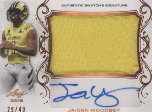 2018 Leaf Metal U.S. Army All-American Bowl Jaiden Woodbey #PA-JW1