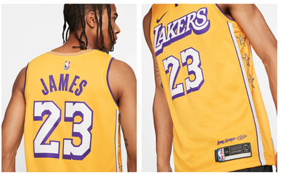 NEW Nike LeBron James City Edition LA Lakers Swingman Jersey AV4646 Sz. Small