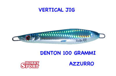 VERTICAL JIG DENTON 100 GR COLORE AZZURRO 01 JS-D1001 PESCA CERNIA DENTICE