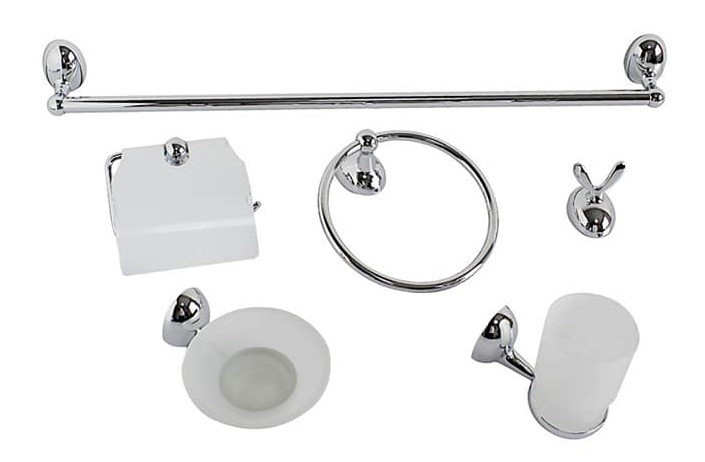 Bagno 6 Accessori Cromato Porta Asciugamano Rotolo Bicchiere Spazzolin 52918 dfh