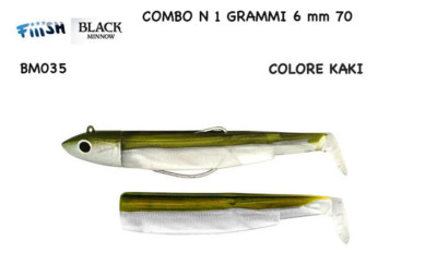 BLACK MINNOW FIIISH SIZE 1BM 035 KAKI 6 GR COMBO OFF SHORE 70 MM SPINNING