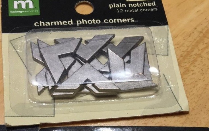 Making Memories Scrapbook Metal Charm Plaque Photo Corners Anchors Anchor Corner