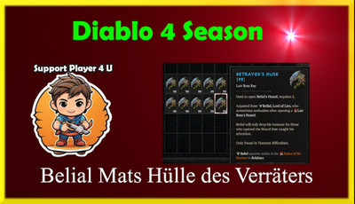 DIABLO 4 Season 12 Belial Mats Betrayer’s Husk Hülle des Verräters D4 SC PS XBOX