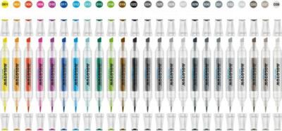 MOLOTOW AQUA TWIN MARKER - TWIN TIP, WATER BASED, TRANSPARENT PEN - 24 COLOURS !