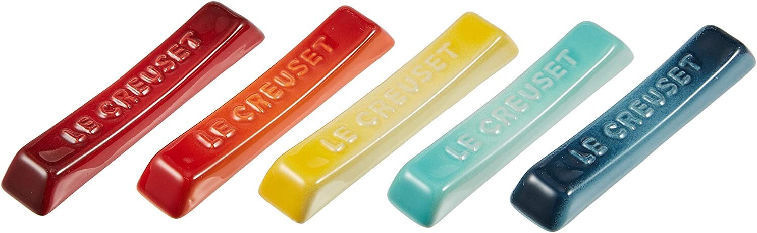 Le Creuset chopstick rest set of 5 cutlery rest rainbow stoneware Japan New Le Creuset chopstick rest set of 5 cutlery rest rainbow stoneware Japan New