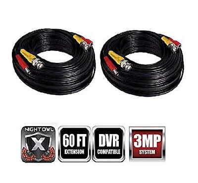 Security Extreme HD 3MP 60 Feet BNC Video/Power Camera Extension Cable (Black...