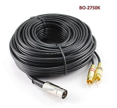 CablesOnline 50ft 7-Pin Din Plug to 2RCA Plug BO, Naim, Quad Audio Cable