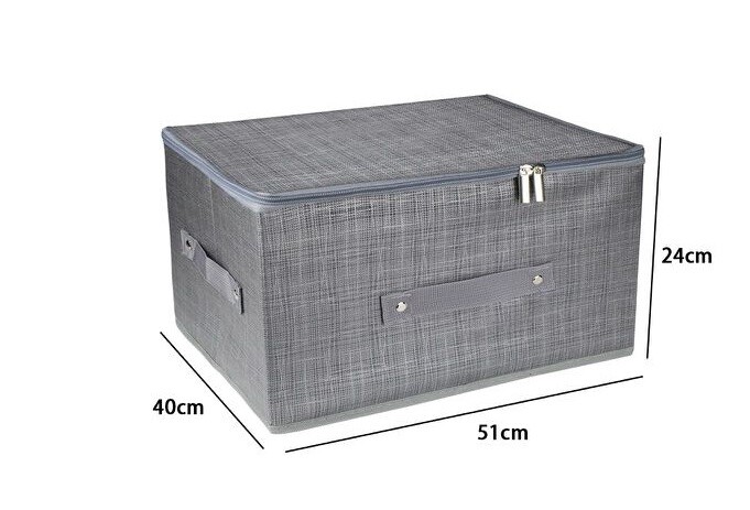 Box Scatola Salvaspazio Portatutto Contenitore Organizer Cerniera 51x40x24cm dfh
