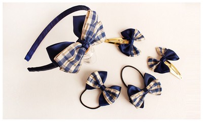 5pcs Toddler Girls Kids HAIR ACCESSORY Christmas gift set bow Band Elastic clips