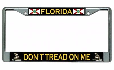 Florida Don't Tread 2nd Amendment Chrome License Plate Frame