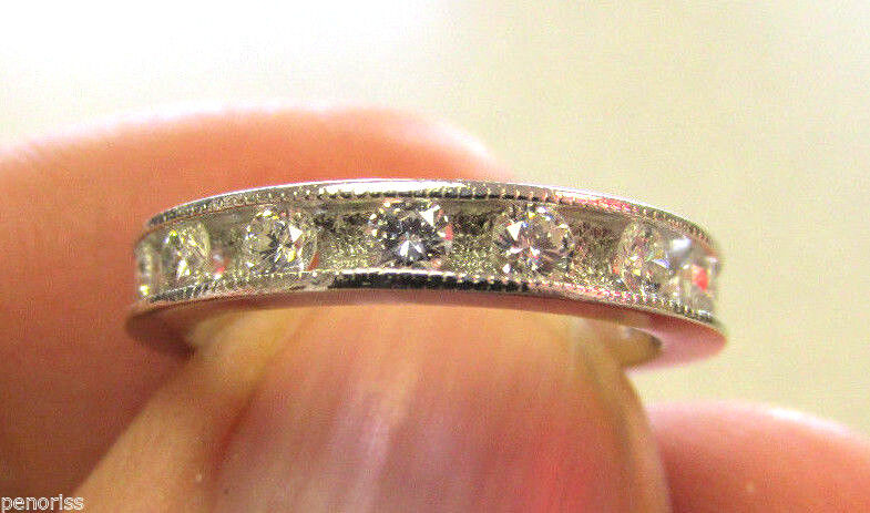 Quality 18k White Gold 1.20 Ctw   Vs1-g   Diamond Ring Band  Size 5   Make Offer