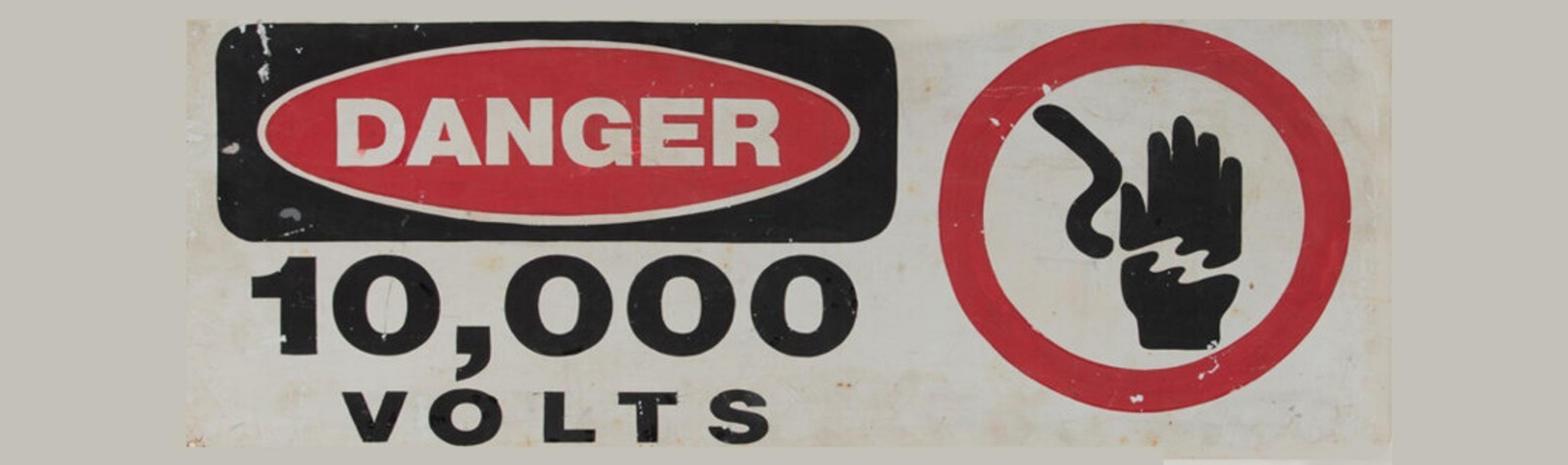 バートン CARTEL Tin Sign 4 x 13 Danger 10,000 Volts Caution Watch OUT