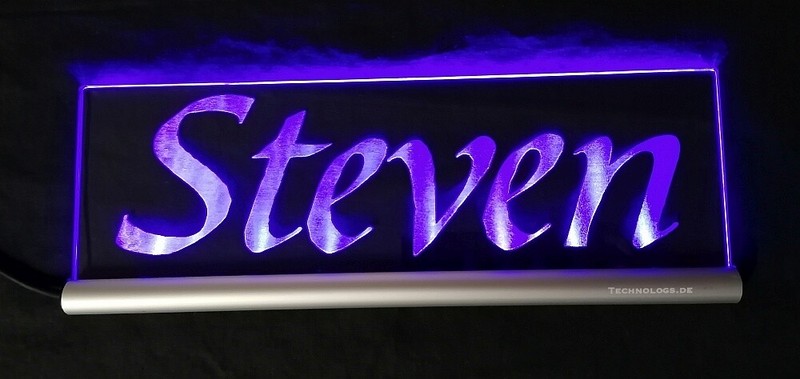 Steven Led Namenschild Wunschname Lkw Trucker Schild Personalisiert Steve Stiven