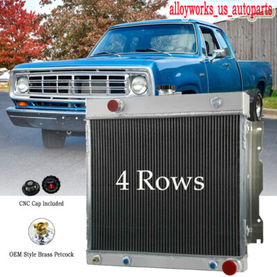 Upgrade 4 Row Radiator For 1970-1979 Dodge D/W 100 150 200 250 Truck 5.2/5.9L