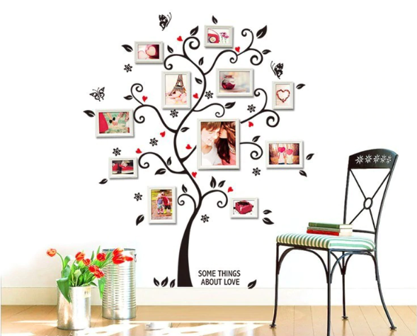 Wandtattoo Wandaufkleber Fotobaum Fotowand Rahmen Wohnzimmer 120x100