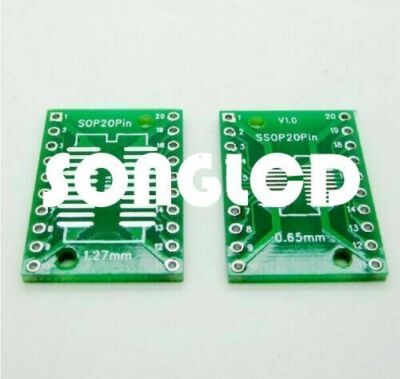 5PCS SOP20 SSOP20 TSSOP20 to DIP20 PCB SMD DIP/Adapter plate Pitch 0.65/1.27mm
