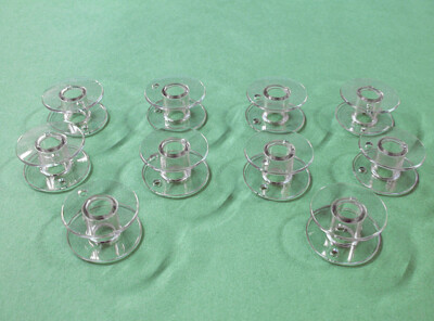 10 Singer Transparent Class 15J Plastic Bobbins #085128