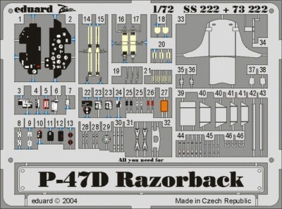 Eduard 73222 1/72 Aircraft- P47D Razorback for TAM (Painted)