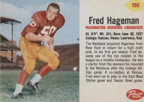 1962 Post Fred Hageman #190