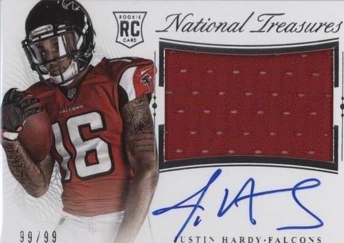 2015 Panini National Treasures Justin Hardy #RMSR-JH