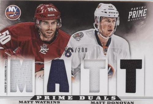 2012-13 Panini Prime - Matt Donovan Matt Watkins #42