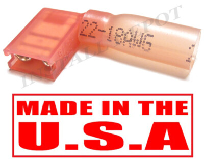 3M RED HEAT SHRINK FLAG TERMINALS RIGHT ANGLE CONNECTORS WATERPROOF 22-18 AWG