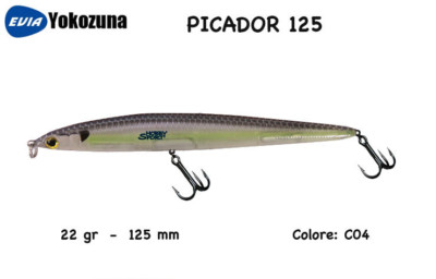 MINNOW PICADOR YOKOZUNA 125 mm - Col. C04  LIPLESS  22 GR SINKING SPINNING