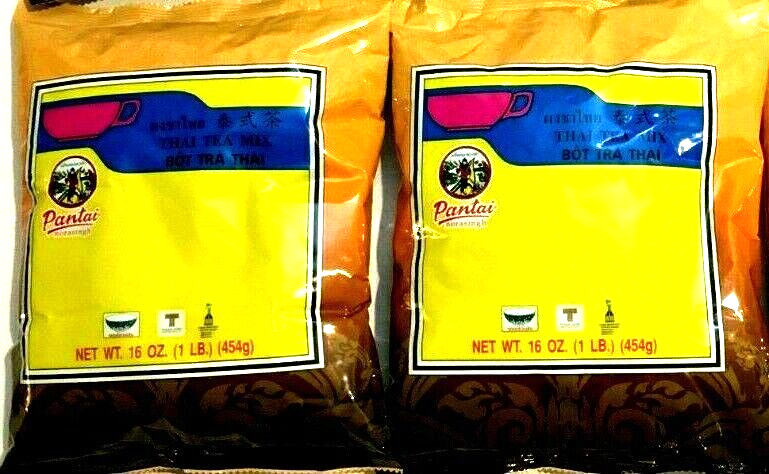 Pantai Thai Tea Leaves Mix (Pantai) Thai Iced Tea 16 oz ( Pack of 2 )Exp 11/2025