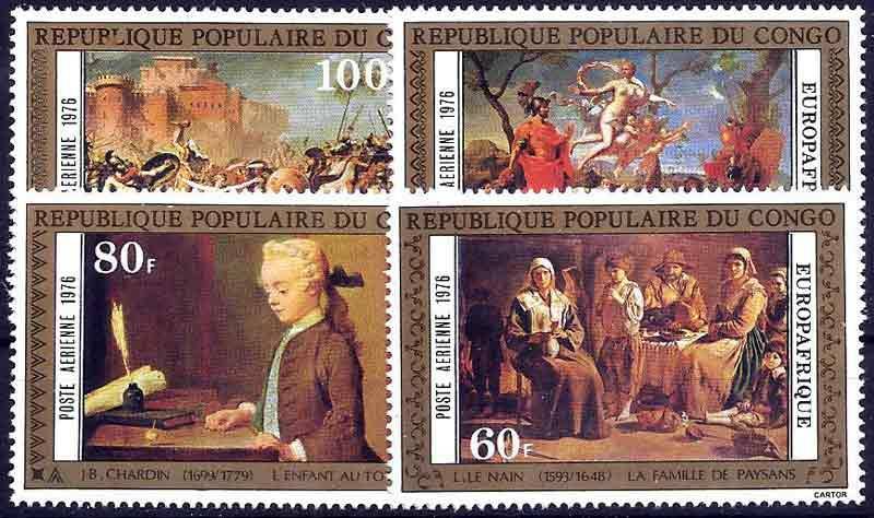 Timbre Collection Congo NÂ° Yvert Et Tellier Pa 222/225 Neuf Sans CharniÃ¨Re AnnÃ©E