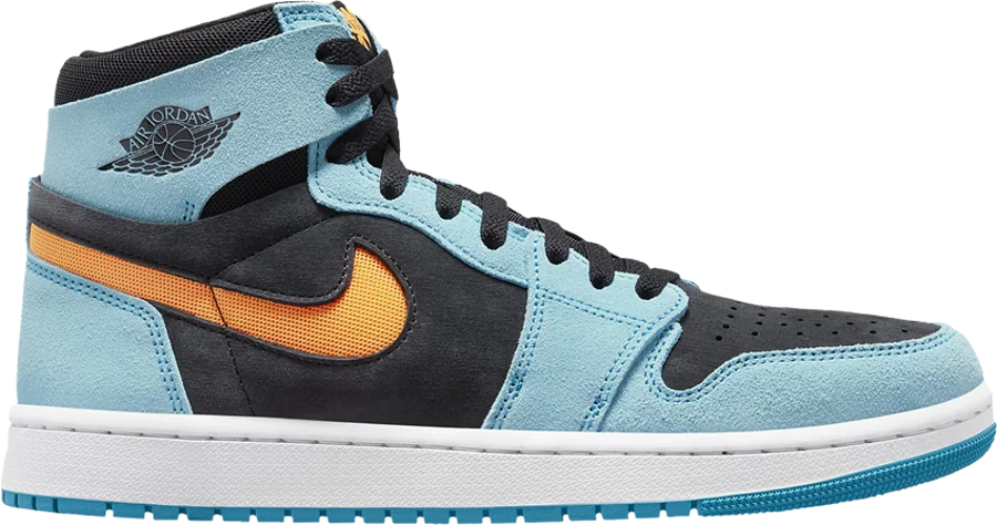 

Мужские кроссовки Nike Air Jordan 1 High Zoom CMFT 2 отбеленные цвета морской волны и цитруса DV1307-408 9, Multicolor, Air Jordan 1 Retro High
