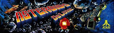 Asteroids Deluxe Arcade Marquee 23.7'' x 8.1''