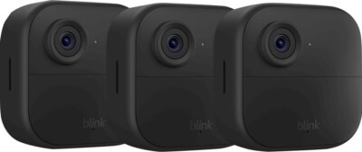  New 2024 Blink Outdoor 4 (4th Gen) 3 Camera Wireless HD Home Security System 
