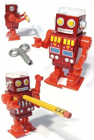 Red Robot Walking Pencil Sharpener