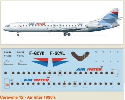 F-rsin 1/144 Caravelle 12 Air Inter 90''s 4071