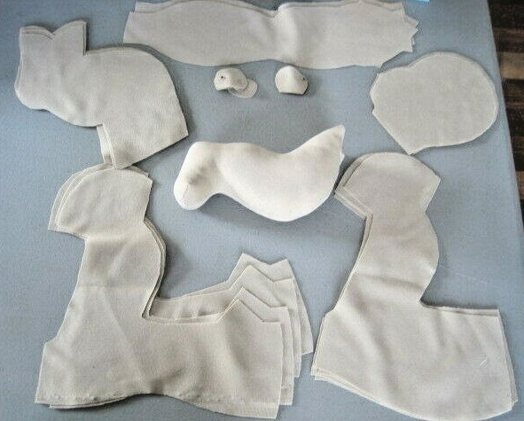 The Original Doll Baby Doll head Lot By Martha N Thomas 1984 & Cutout Body Parts