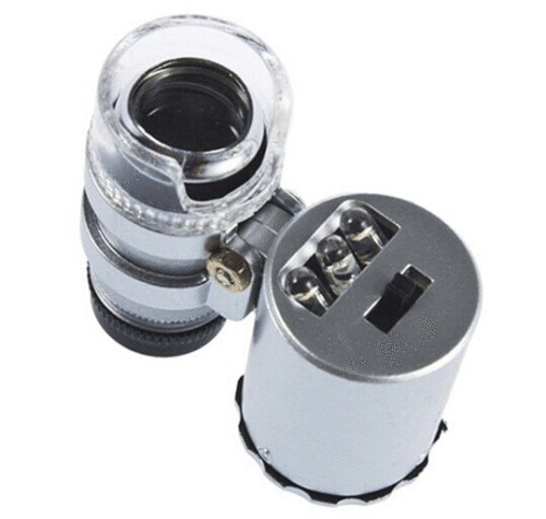 60X Magnifying Loupe Jewelry Jewelers Pocket Magnifier Loop Eye Glass Led Light 