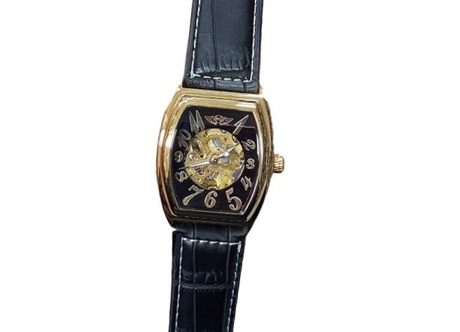 Orologio Polso Yk G8553 Unisex Analogico Automatico Elegante Moda Oro Nero lac