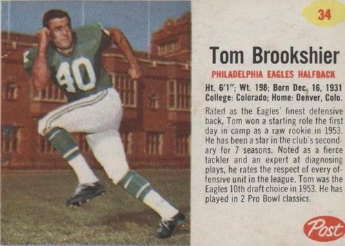 1962 Post Tom Brookshier #34